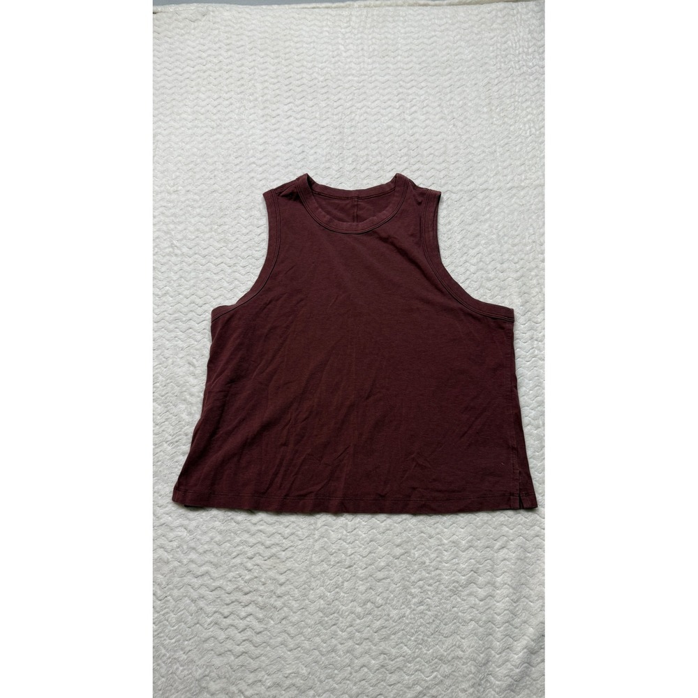 Lululemon Love Tank Top Burgundy Red High Neck Relaxed Fit Sleeveless 4952